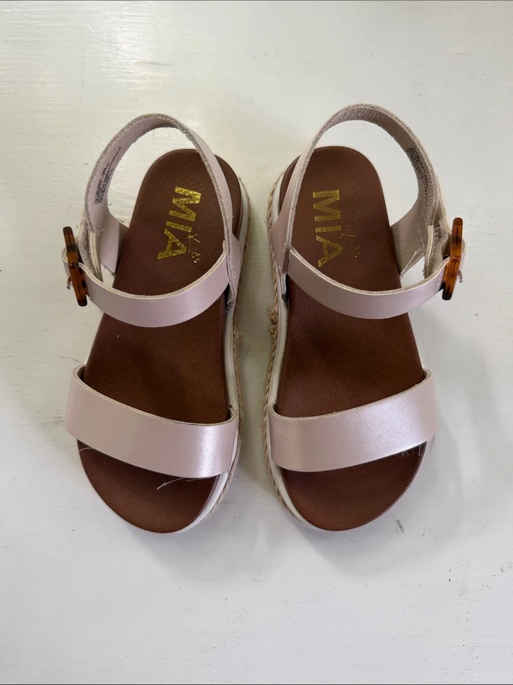 MIA Kids Champagne Adjustable Strap Sandals